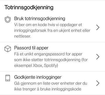 Illustrasjon av totrinnsbekreftelse under innstillinger på Facebook fra mobil