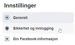 Illustrasjon av Innstillinger på Facebook i nettleser