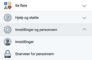 Illustrasjon av Innstillinger og personvern på Facebook fra mobil